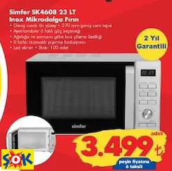 SİMFER SK4608 23 LT INOX MİKRODALGA FIRIN
